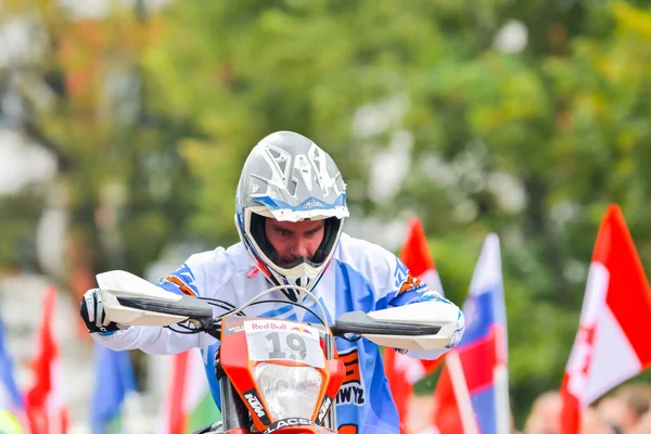 Sibiu Rumunia Lipiec Nieznany Zawodnik Red Bull Romaniacs Hard Enduro — Zdjęcie stockowe