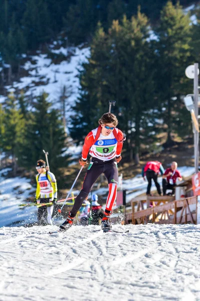 Cheile Gradistei Roamania Januari Onbekende Deelnemer Ibu Jeugd Junior Wereldkampioenschappen — Stockfoto