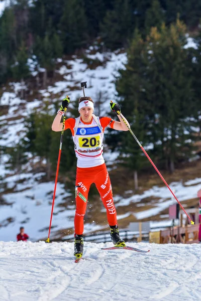 Cheile Gradistei Roamania Januari Onbekende Deelnemer Ibu Jeugd Junior Wereldkampioenschappen — Stockfoto