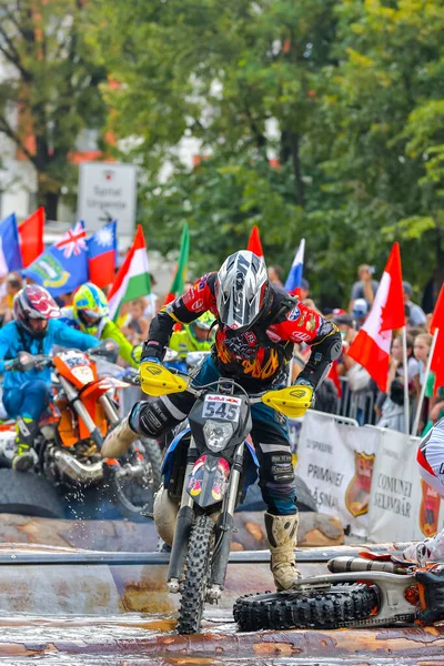 Sibiu Rumunia Lipiec Nieznany Zawodnik Red Bull Romaniacs Hard Enduro — Zdjęcie stockowe