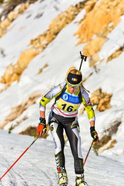 Cheile Gradistei Roamania Januari Onbekende Deelnemer Ibu Jeugd Junior Wereldkampioenschappen — Stockfoto