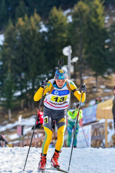 Cheile Gradistei Roamania Januari Onbekende Deelnemer Ibu Jeugd Junior Wereldkampioenschappen — Stockfoto