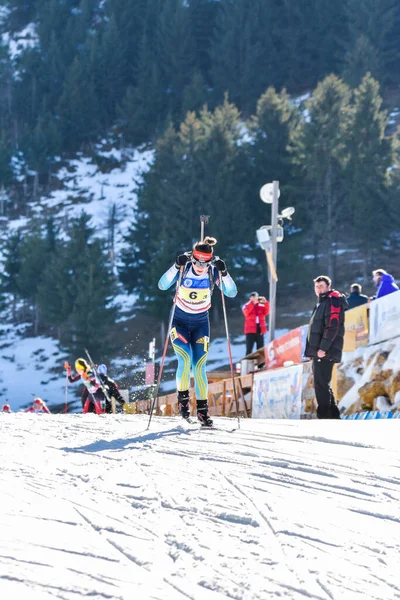 Cheile Gradistei Roamania Januari Onbekende Deelnemer Ibu Jeugd Junior Wereldkampioenschappen — Stockfoto