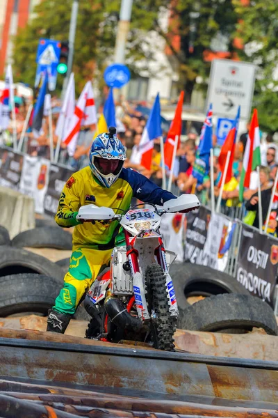 Sibiu Rumunia Lipiec Nieznany Zawodnik Red Bull Romaniacs Hard Enduro — Zdjęcie stockowe