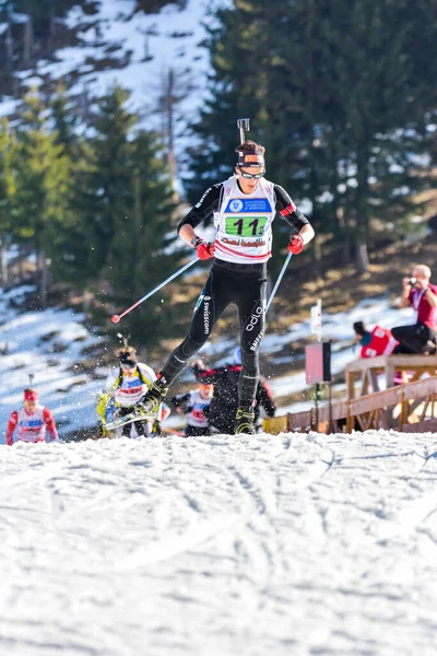 Cheile Gradistei Roamania Stycznia Nieznany Zawodnik Ibu Youth Junior World — Zdjęcie stockowe