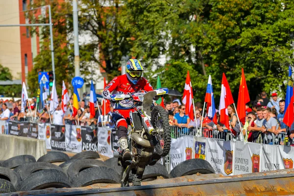 Sibiu Rumunia Lipiec Nieznany Zawodnik Red Bull Romaniacs Hard Enduro — Zdjęcie stockowe