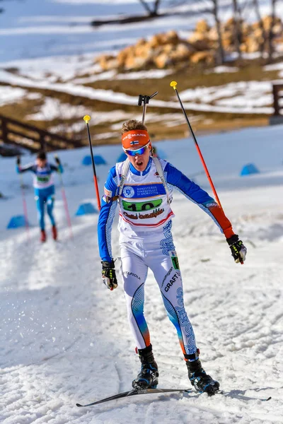 Cheile Gradistei Roamania Januari Onbekende Deelnemer Ibu Jeugd Junior Wereldkampioenschappen — Stockfoto