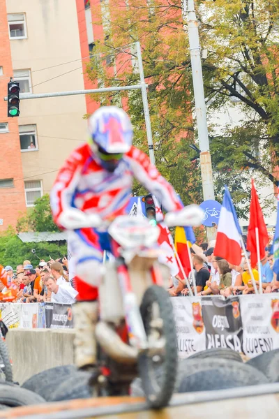 Sibiu Rumunia Lipiec Nieznany Zawodnik Red Bull Romaniacs Hard Enduro — Zdjęcie stockowe