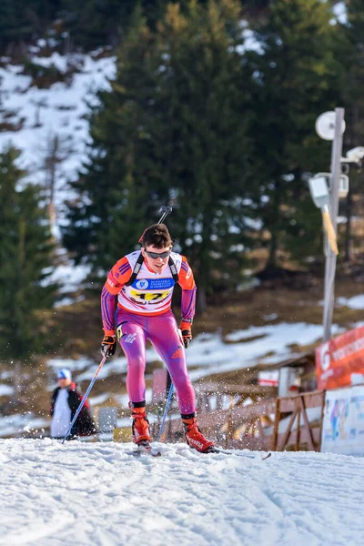 Cheile Gradistei Roamania Januari Onbekende Deelnemer Ibu Jeugd Junior Wereldkampioenschappen — Stockfoto