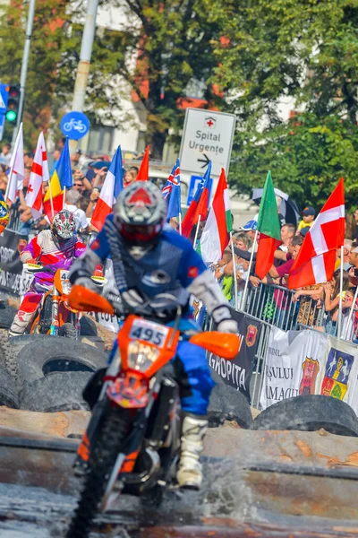 Sibiu Rumunia Lipiec Nieznany Zawodnik Red Bull Romaniacs Hard Enduro — Zdjęcie stockowe