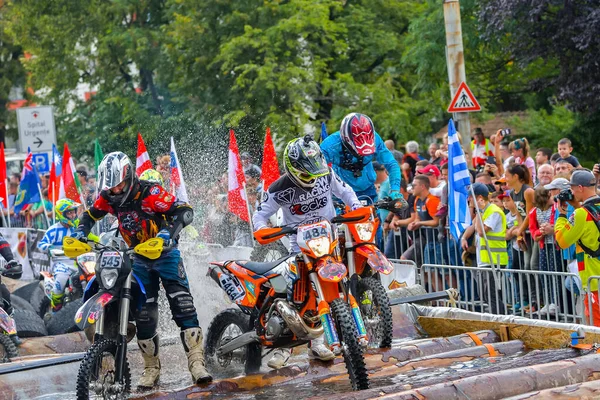 Sibiu Rumunia Lipiec Nieznany Zawodnik Red Bull Romaniacs Hard Enduro — Zdjęcie stockowe