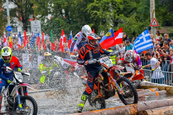 Sibiu Rumunia Lipiec Nieznany Zawodnik Red Bull Romaniacs Hard Enduro — Zdjęcie stockowe