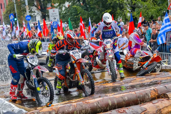 Sibiu Rumunia Lipiec Nieznany Zawodnik Red Bull Romaniacs Hard Enduro — Zdjęcie stockowe