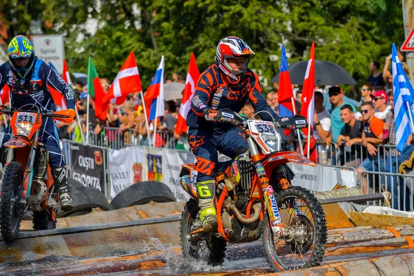 Sibiu Roemenië Juli Onbekende Concurrent Red Bull Roemeniacs Hard Enduro — Stockfoto