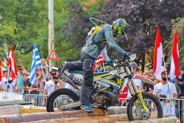 Sibiu Rumunia Lipiec Nieznany Zawodnik Red Bull Romaniacs Hard Enduro — Zdjęcie stockowe