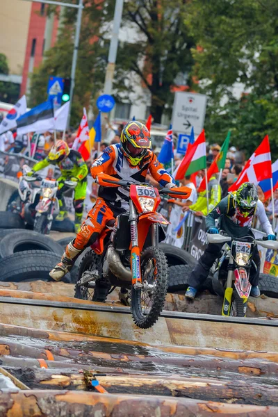 Sibiu Rumunia Lipiec Nieznany Zawodnik Red Bull Romaniacs Hard Enduro — Zdjęcie stockowe