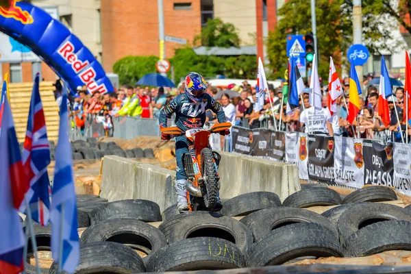 Sibiu Romania Julio Desconocida Competidora Red Bull Romaniacs Hard Enduro — Foto de Stock