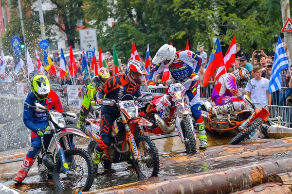 Sibiu Rumunia Lipiec Nieznany Zawodnik Red Bull Romaniacs Hard Enduro — Zdjęcie stockowe