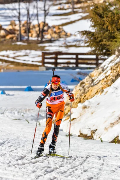 Cheile Gradistei Roamania Januari Onbekende Deelnemer Ibu Jeugd Junior Wereldkampioenschappen — Stockfoto