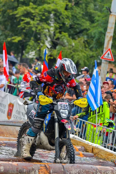Sibiu Romania Luglio Sconosciuto Concorrente Red Bull Romaniacs Hard Enduro — Foto Stock