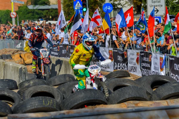 Sibiu Roemenië Juli Onbekende Concurrent Red Bull Roemeniacs Hard Enduro — Stockfoto