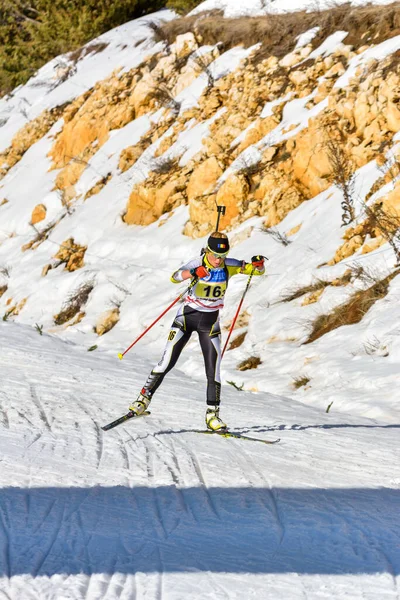 Cheile Gradistei Roamania Januari Onbekende Deelnemer Ibu Jeugd Junior Wereldkampioenschappen — Stockfoto