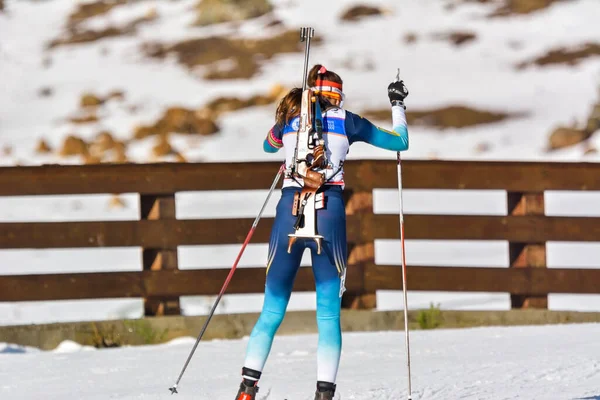 Cheile Gradistei Roamania Januari Onbekende Deelnemer Ibu Jeugd Junior Wereldkampioenschappen — Stockfoto