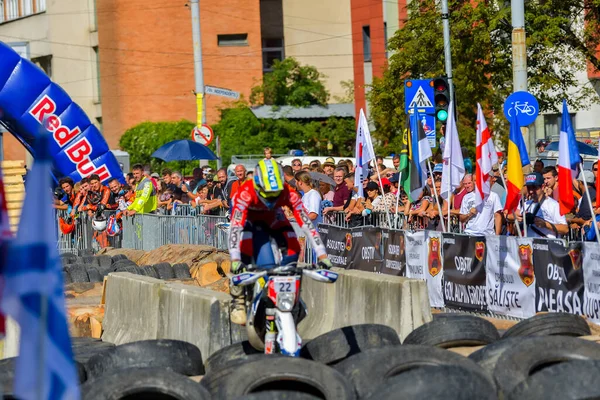 Sibiu Roemenië Juli Onbekende Concurrent Red Bull Roemeniacs Hard Enduro — Stockfoto