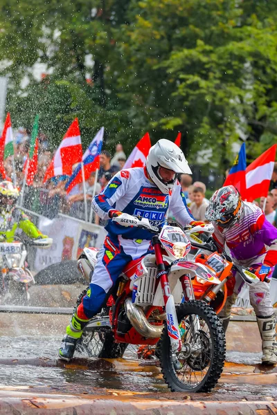 Sibiu Rumunia Lipiec Nieznany Zawodnik Red Bull Romaniacs Hard Enduro — Zdjęcie stockowe