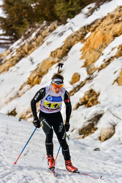 Cheile Gradistei Roamania Januari Onbekende Deelnemer Ibu Jeugd Junior Wereldkampioenschappen — Stockfoto