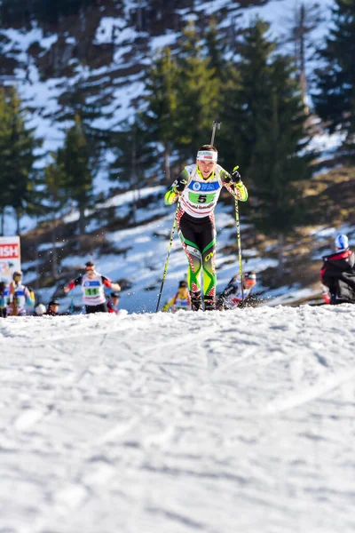 Cheile Gradistei Roamania Januari Onbekende Deelnemer Ibu Jeugd Junior Wereldkampioenschappen — Stockfoto