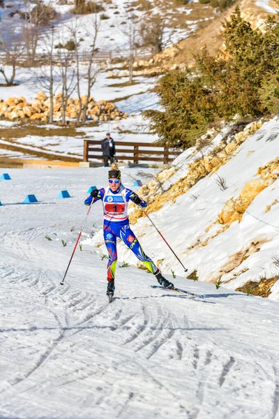 Cheile Gradistei Roamania Stycznia Nieznany Zawodnik Ibu Youth Junior World — Zdjęcie stockowe