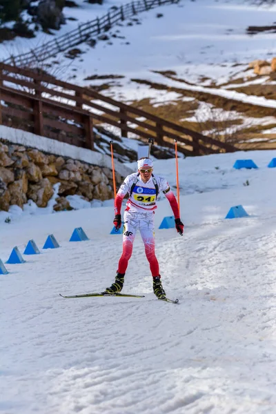 Cheile Gradistei Roamania Januari Onbekende Deelnemer Ibu Jeugd Junior Wereldkampioenschappen — Stockfoto