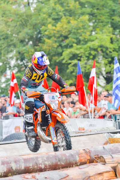 Sibiu Romania Julio Desconocida Competidora Red Bull Romaniacs Hard Enduro — Foto de Stock