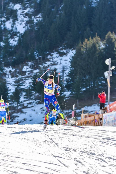 Cheile Gradistei Roamania Januar Unbekannter Teilnehmer Bei Ibu Jugend Juniorenweltmeisterschaften — Stockfoto