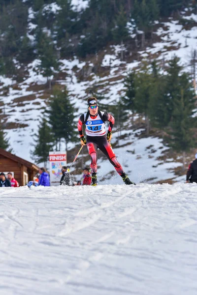 Cheile Gradistei Roamania Stycznia Nieznany Zawodnik Ibu Youth Junior World — Zdjęcie stockowe