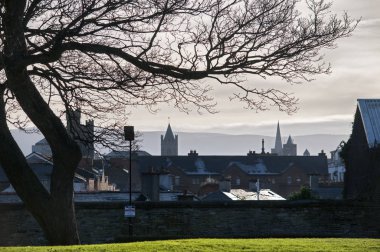 Dublin. İrlanda - 28 Aralık 2017: cityscape Dublin.