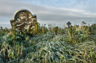 Skryne. Meath. İrlanda - 10 Kasım 2017: Kırsal eski mezarlıkta.