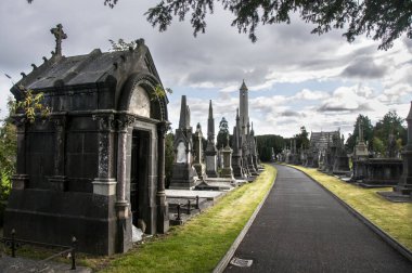 Dublin.Ireland - Septembe 09, 2018: Eski Glasnevin Mezarlığı.