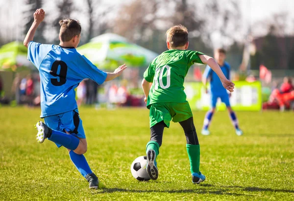 Football Soccer Match Running Young Soccer Players — Stock Photo, Image