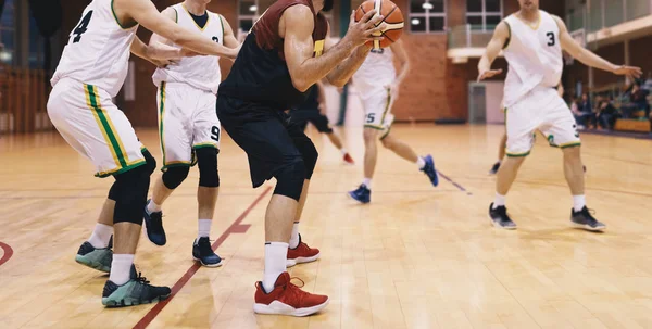 Giocatori Basket Azione High School Basketball Squadra Gioco — Foto Stock