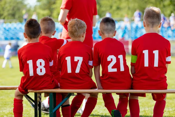 Jogo Torneio Futebol Para Crianças Equipa Futebol Dos Rapazes Jovens — Fotografia de Stock