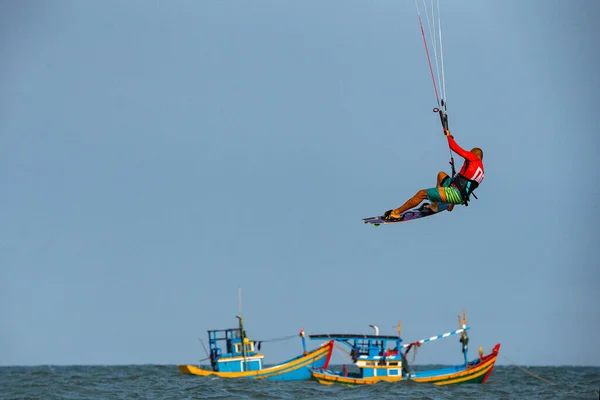 Kitesurf Las Olas Del Mar Playa Mui Phan Thiet Binh — Foto de Stock