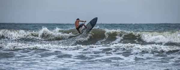Rider South China Sea Paddle Board High Wave — Stock Photo, Image