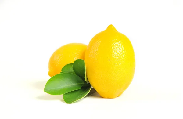 Cytryna Izolowana Białym Tle Owoce Cytryny Witamina Dojrzałe Cytryny Pomarańczowe — Zdjęcie stockowe