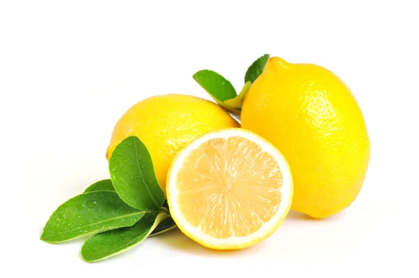 Лимон Изолирован Белом Фоне Лимонные Фрукты Витамин Спелые Сочные Лимоны — стоковое фото
