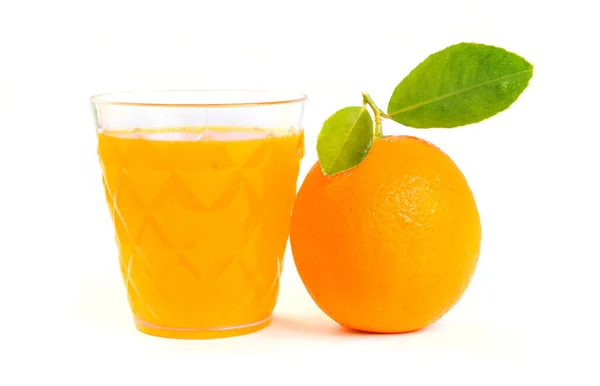 Fresh Orange Juice Glass Fruits Isolated White Background Citrus Juice — Stock Photo, Image