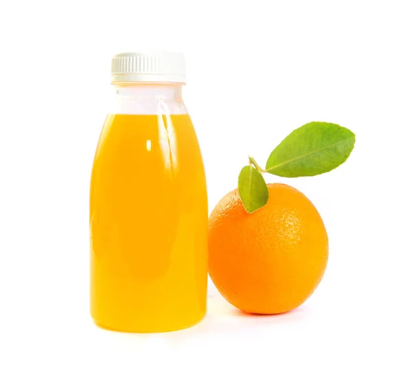 Orange Juice Bottles Fruits Isolated White Background — Stock Photo, Image