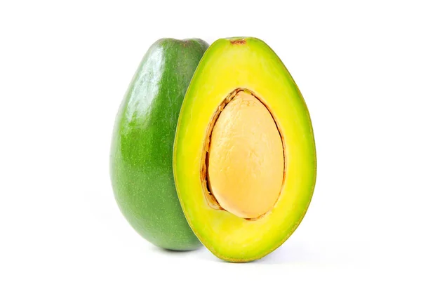Single Half Sliced Avocado Isolated White Background — Stock Photo, Image