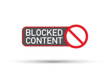 Kırmızı beyaz zemin üzerine engellenmiş içerik etiket